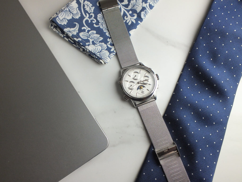 White Triple Date Moonphase