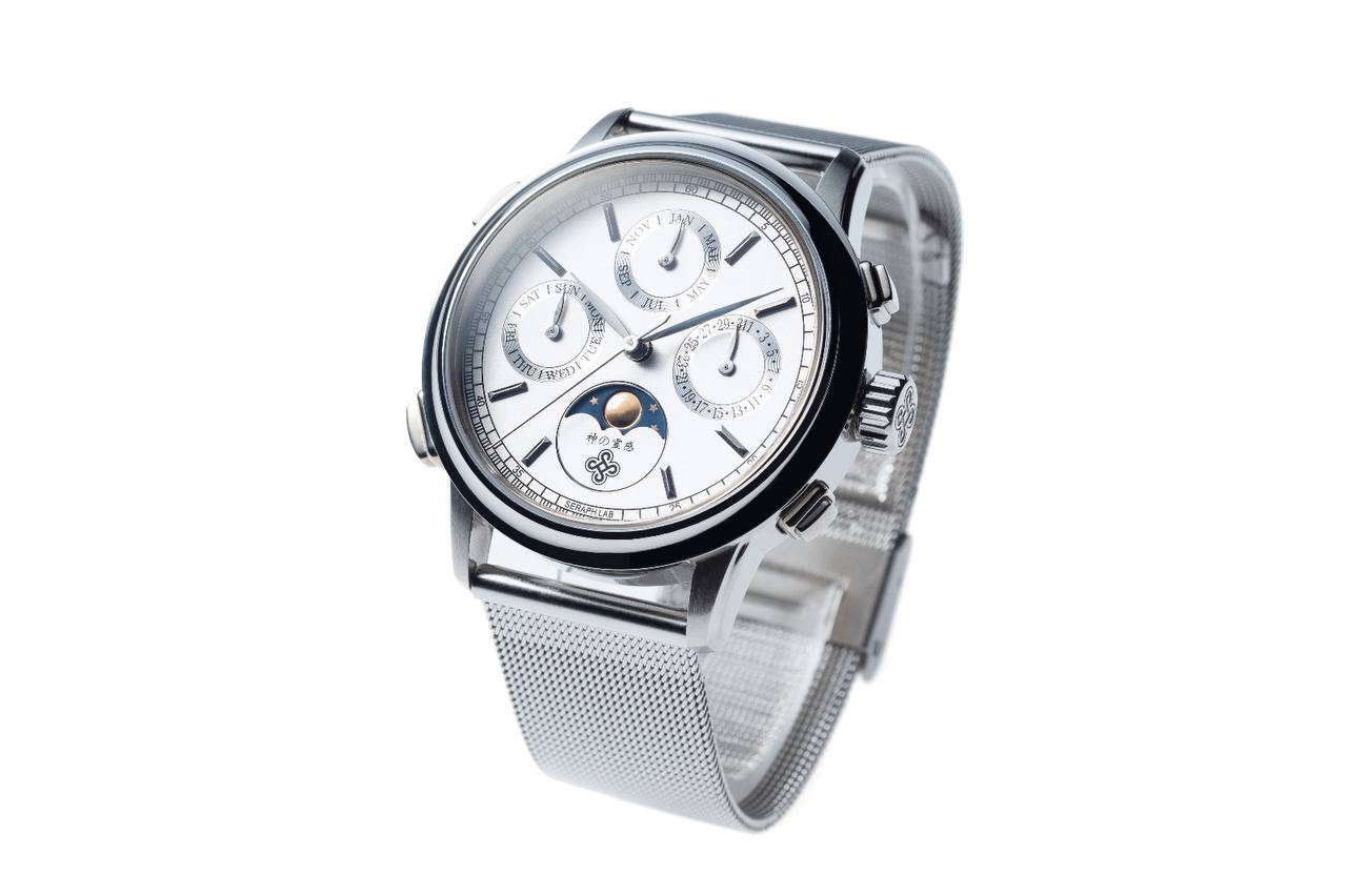 White Triple Date Moonphase